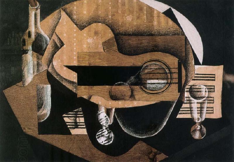 Juan Gris Guitar cup and bottle oil painting picture